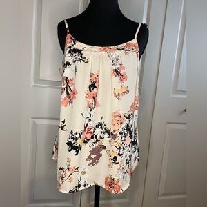 Ann Taylor LOFT Floral Camisole, Adjustable Spaghetti Straps, Small
